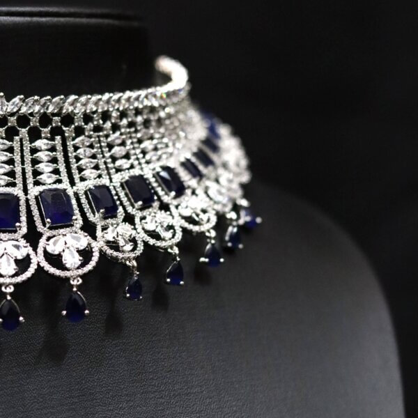 Midnight Sapphire Cubic Zirconia Choker Set - Image 4