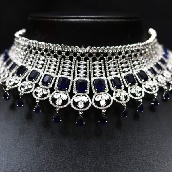 Midnight Sapphire Cubic Zirconia Choker Set - Image 5