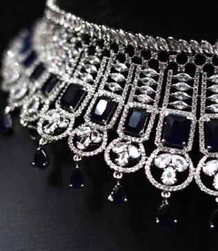 Midnight Sapphire Cubic Zirconia Choker Set